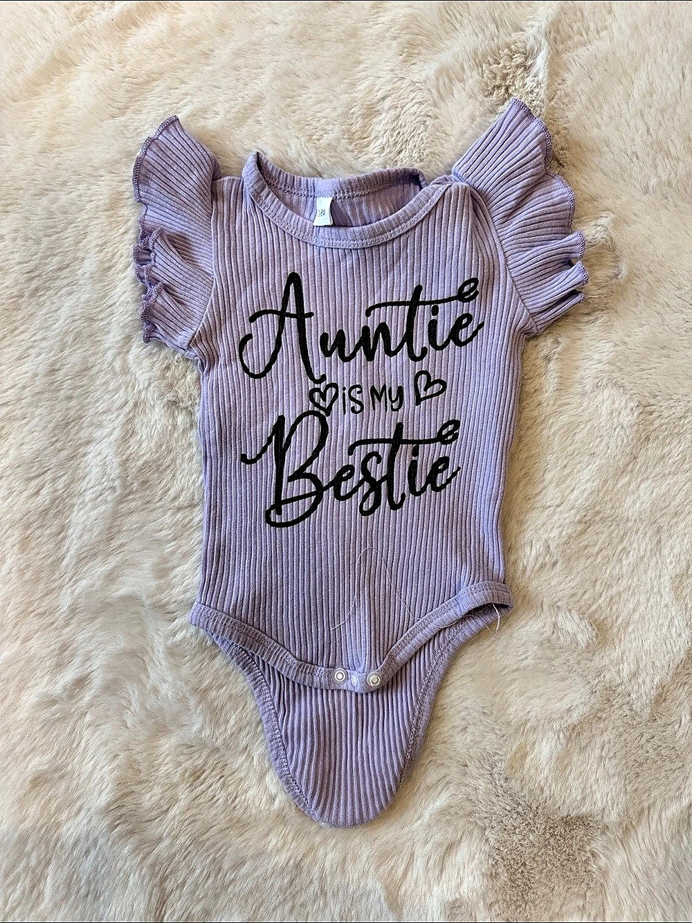 Baby Purple Ruffle Sleeve Bodysuit Size 3M